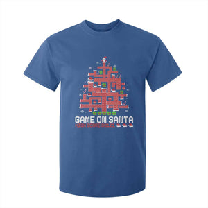 Funny Christmas Santa Gamers T Shirt For Kid Game On Santa Chimney Xmas Tree TS11 Royal Blue Print Your Wear