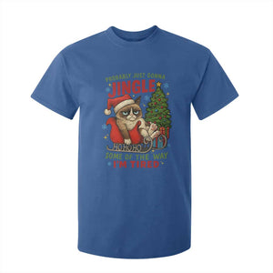 Funny Christmas Grumpy Cat T Shirt For Kid Probably Just Gonna Jingle Some Of The Way I Am Tired TS11 Royal Blue Print Your Wear