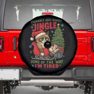 Funny Christmas Grumpy Cat Spare Tire Cover Probably Just Gonna Jingle Some Of The Way I Am Tired TS11 Black Print Your Wear