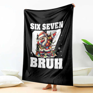 Funny Christmas Six Seven Bruh Throw Blanket Dabbing Santa TS11 Print Your Wear