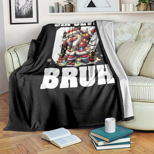 Funny Christmas Six Seven Bruh Throw Blanket Dabbing Santa TS11 Print Your Wear