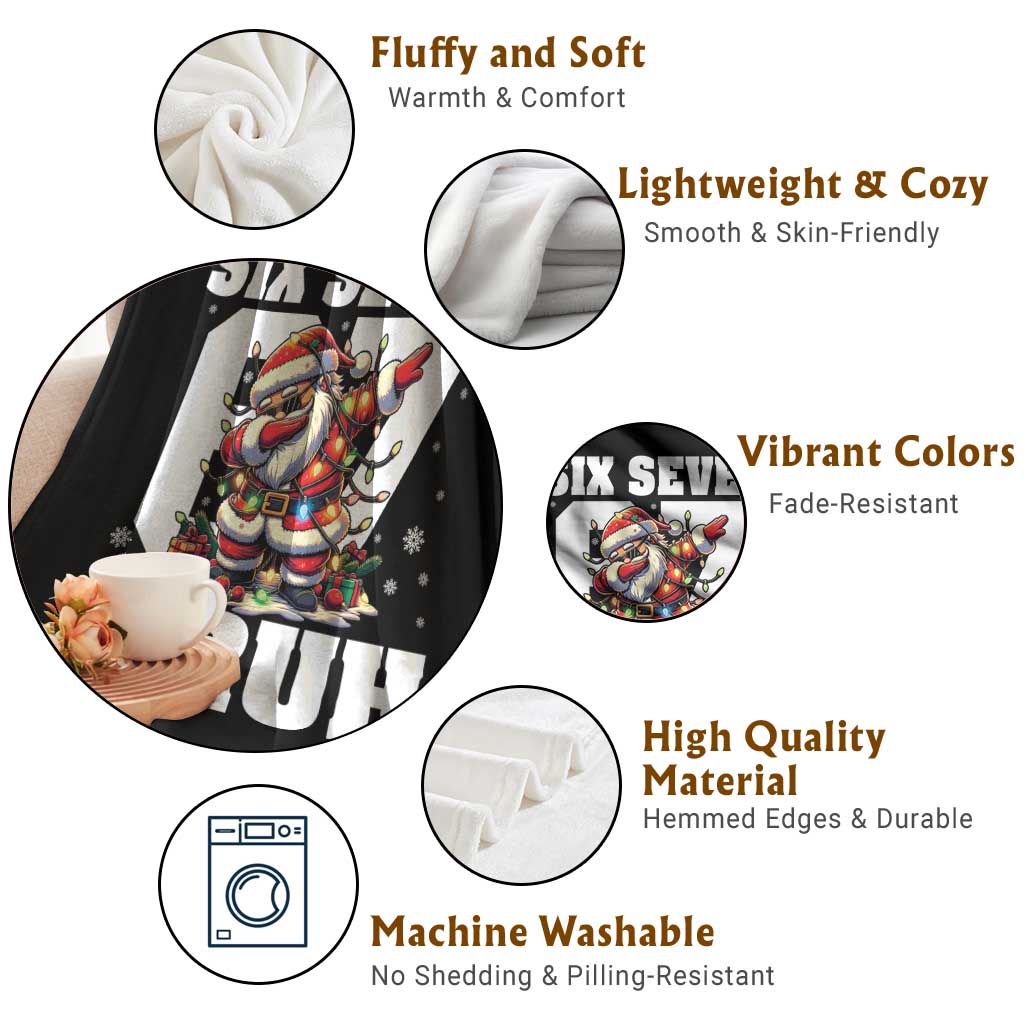 Funny Christmas Six Seven Bruh Throw Blanket Dabbing Santa TS11 Print Your Wear