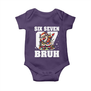 Funny Christmas Six Seven Bruh Baby Onesie Dabbing Santa TS11 Purple Print Your Wear