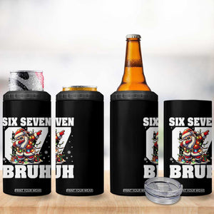 Funny Christmas Six Seven Bruh 4 in 1 Can Cooler Tumbler Dabbing Santa TS11 Print Your Wear