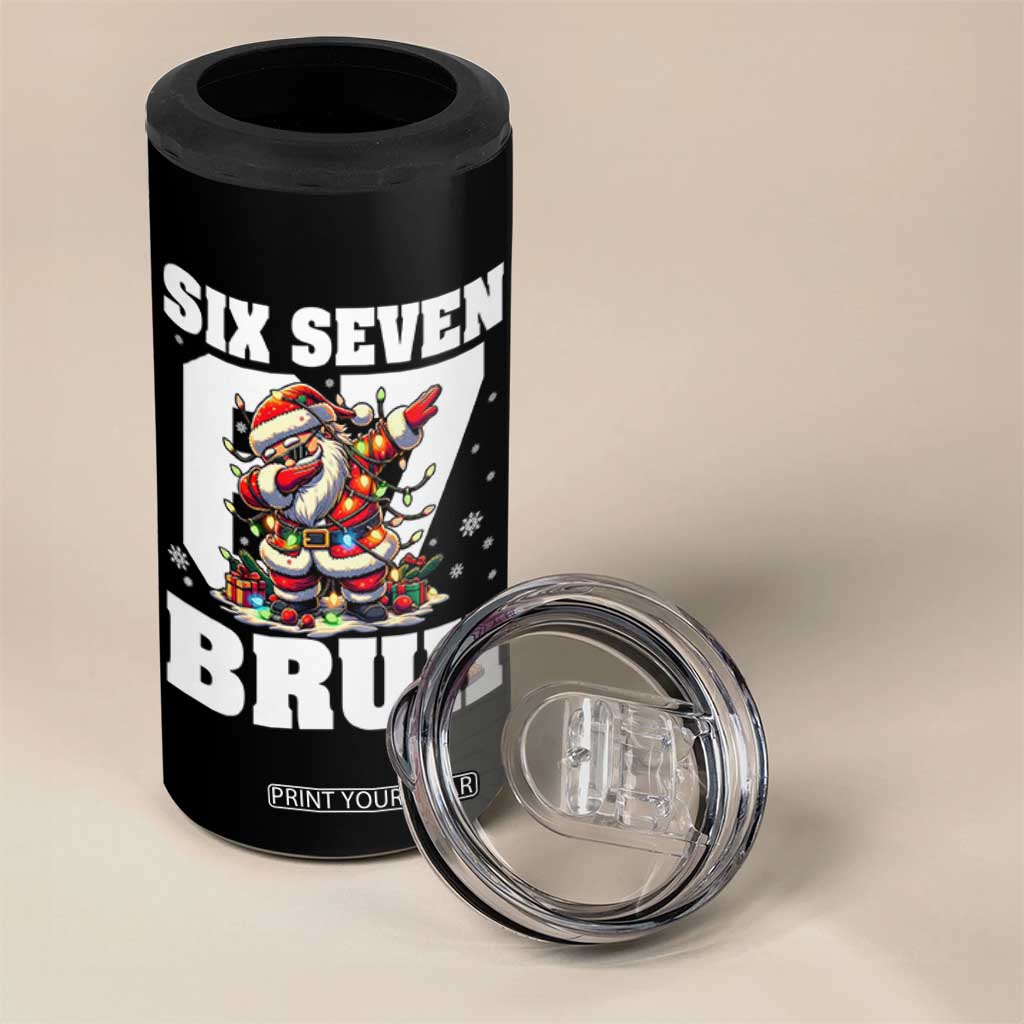 Funny Christmas Six Seven Bruh 4 in 1 Can Cooler Tumbler Dabbing Santa TS11 Print Your Wear