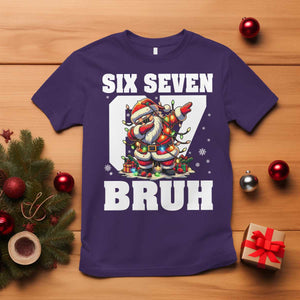 Funny Christmas Six Seven Bruh T Shirt Dabbing Santa TS11 Purple Print Your Wear