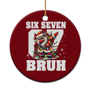 Funny Christmas Six Seven Bruh Ceramic Ornament Dabbing Santa TS11 1pc Red Print Your Wear