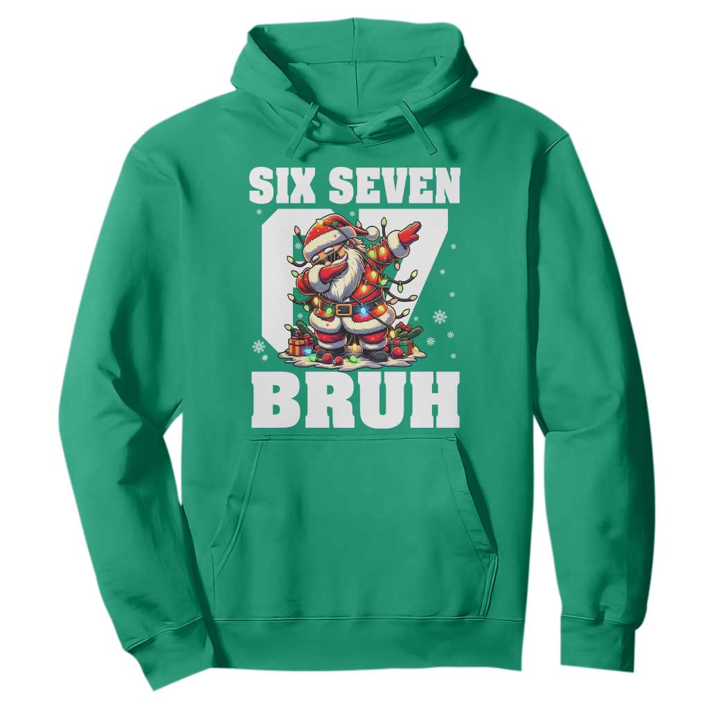 Funny Christmas Six Seven Bruh Hoodie Dabbing Santa TS11 Irish Green Print Your Wear