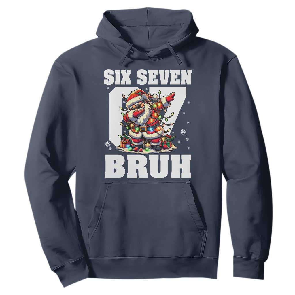 Funny Christmas Six Seven Bruh Hoodie Dabbing Santa TS11 Navy Print Your Wear