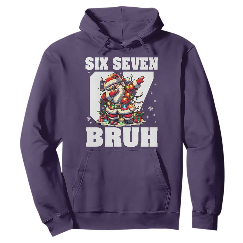 Funny Christmas Six Seven Bruh Hoodie Dabbing Santa TS11 Purple Print Your Wear