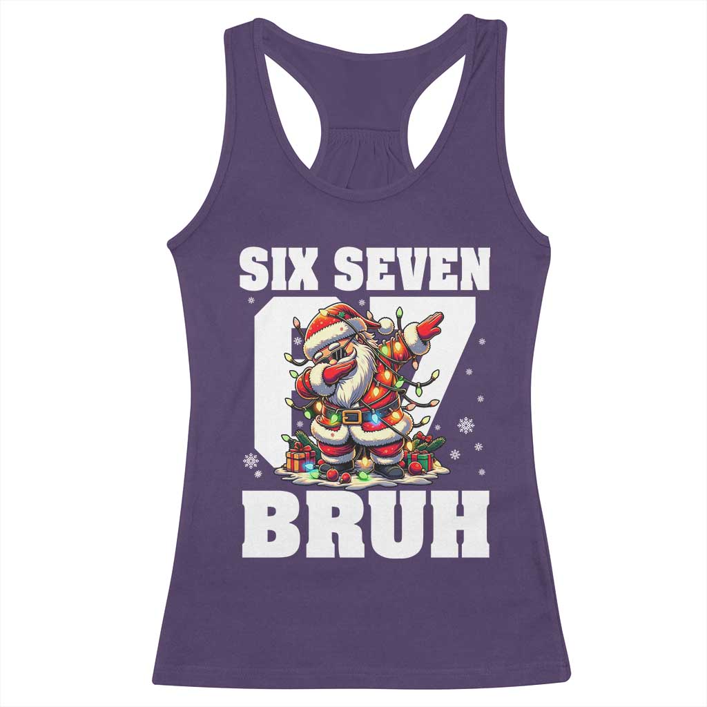 Funny Christmas Six Seven Bruh Racerback Tank Top Dabbing Santa TS11 Purple Print Your Wear