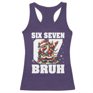 Funny Christmas Six Seven Bruh Racerback Tank Top Dabbing Santa TS11 Purple Print Your Wear