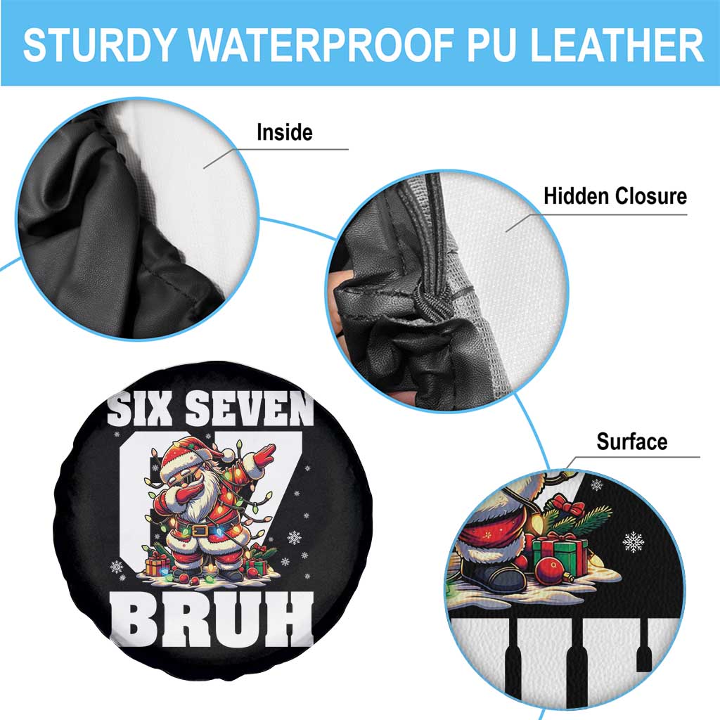 Funny Christmas Six Seven Bruh Spare Tire Cover Dabbing Santa TS11 Print Your Wear