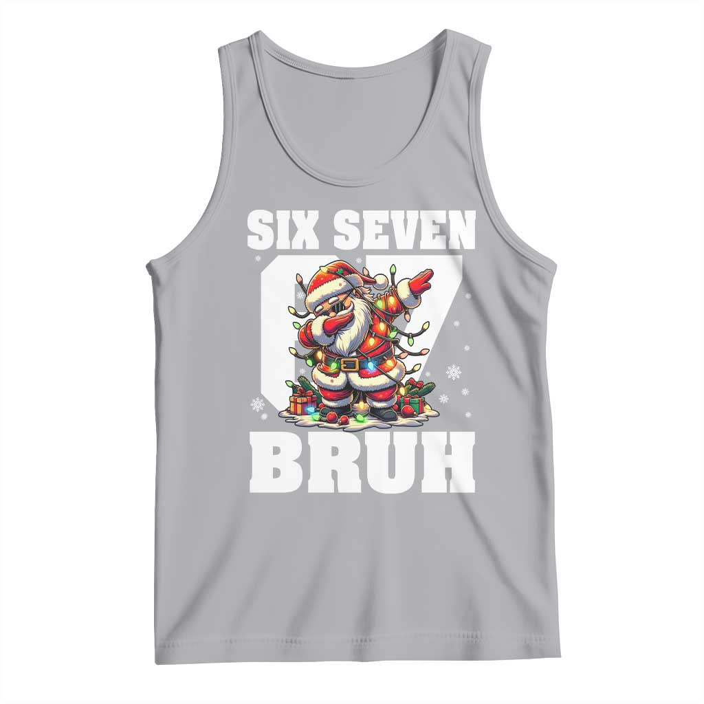 Funny Christmas Six Seven Bruh Tank Top Dabbing Santa TS11 Athletic Heather Print Your Wear