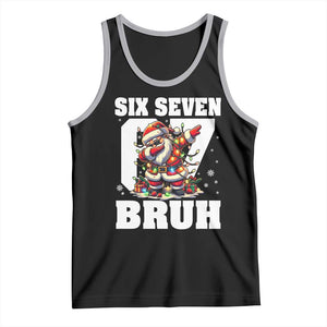 Funny Christmas Six Seven Bruh Tank Top Dabbing Santa TS11 Black Athletic Heather Print Your Wear