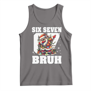 Funny Christmas Six Seven Bruh Tank Top Dabbing Santa TS11 Deep Heather Print Your Wear