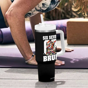 Funny Christmas Six Seven Bruh Tumbler With Handle Dabbing Santa TS11 Print Your Wear