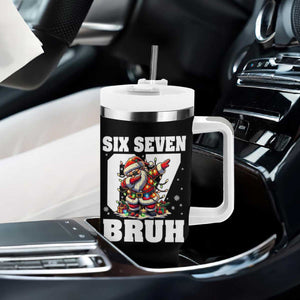 Funny Christmas Six Seven Bruh Tumbler With Handle Dabbing Santa TS11 Print Your Wear