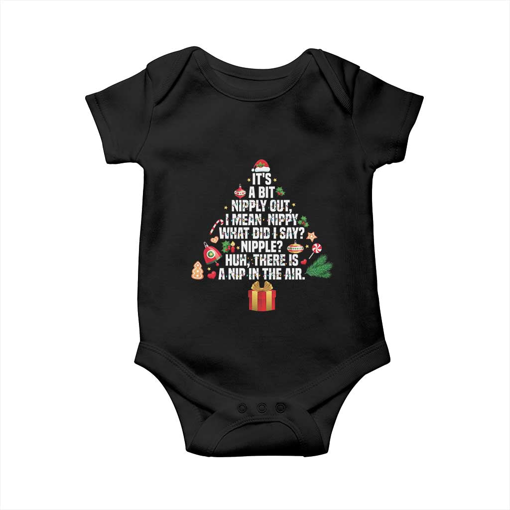 Funny Christmas Movie Baby Onesie Its A Bit Nipply Out Nipply Out Xmas Vacation Holiday TS11 Black Print Your Wear