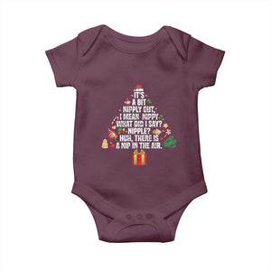 Funny Christmas Movie Baby Onesie Its A Bit Nipply Out Nipply Out Xmas Vacation Holiday TS11 Maroon Print Your Wear