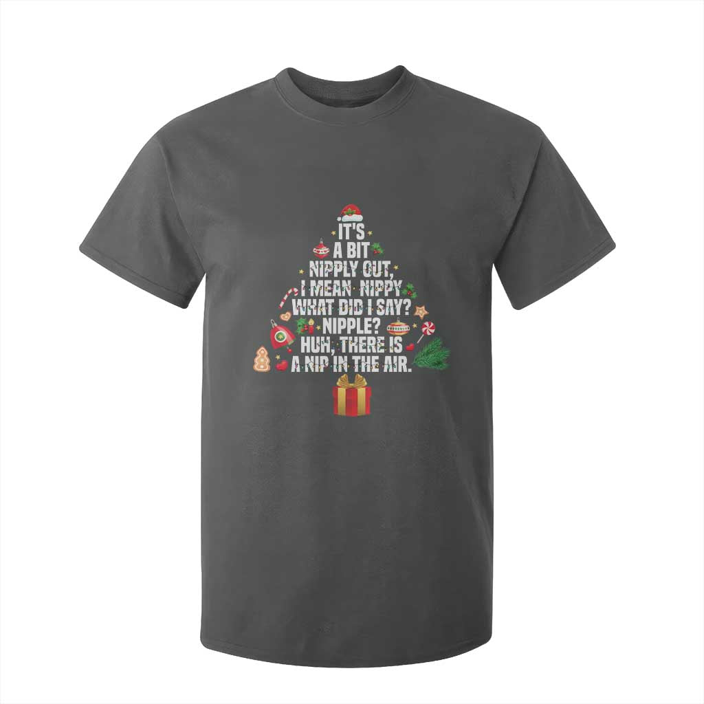 Funny Christmas Movie T Shirt For Kid Its A Bit Nipply Out Nipply Out Xmas Vacation Holiday TS11 Dark Heather Print Your Wear