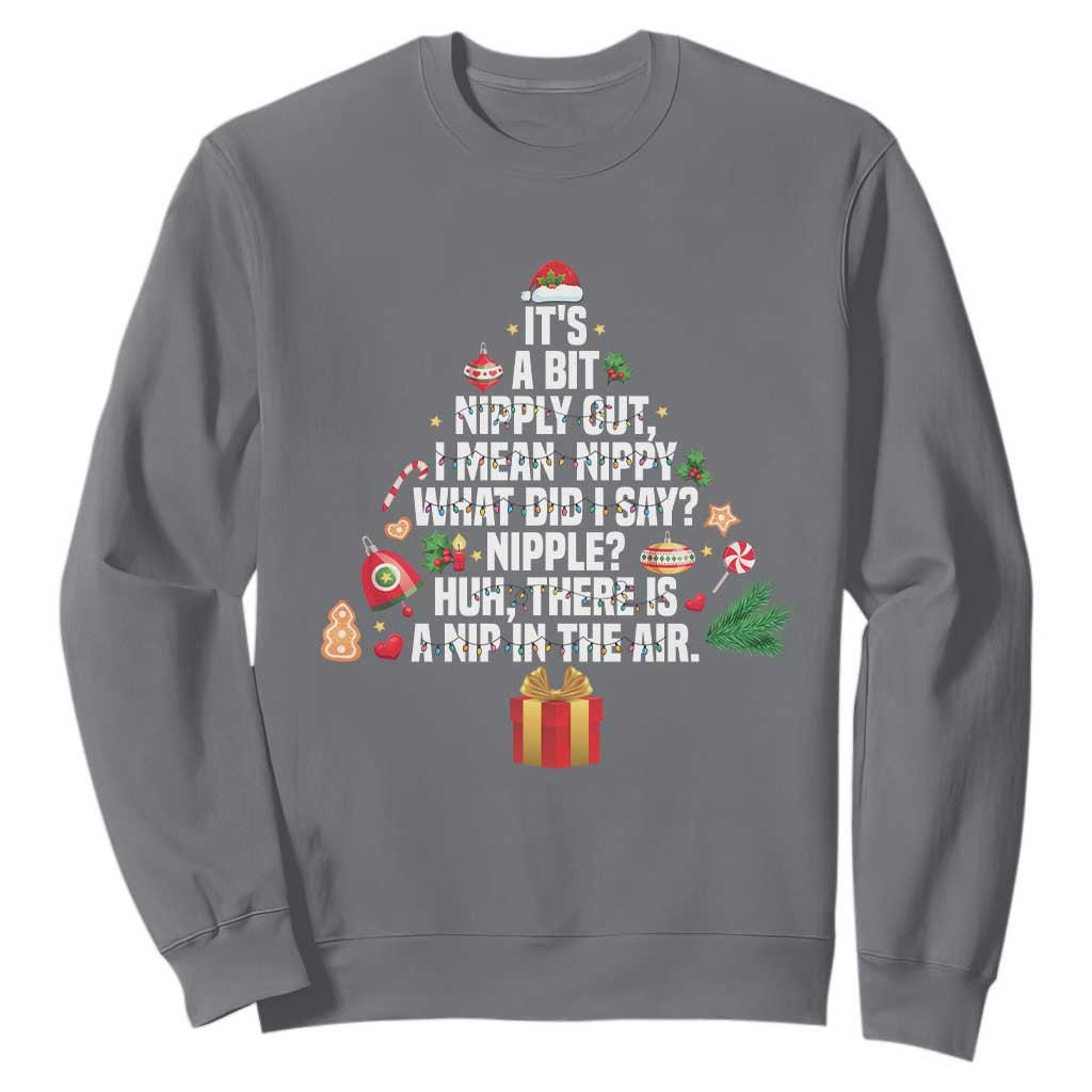 Funny Christmas Movie Sweatshirt Its A Bit Nipply Out Nipply Out Xmas Vacation Holiday TS11 Charcoal Print Your Wear