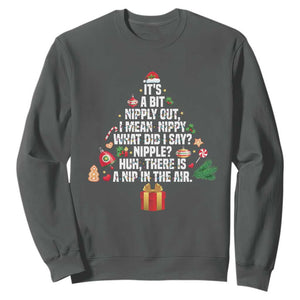 Funny Christmas Movie Sweatshirt Its A Bit Nipply Out Nipply Out Xmas Vacation Holiday TS11 Dark Heather Print Your Wear