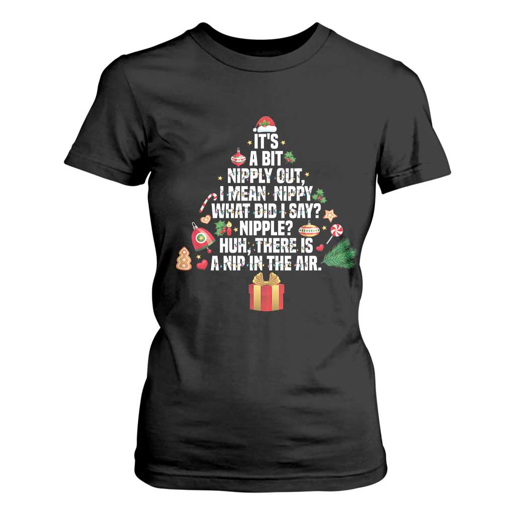 Funny Christmas Movie T Shirt For Women Its A Bit Nipply Out Nipply Out Xmas Vacation Holiday - Print Your Wear