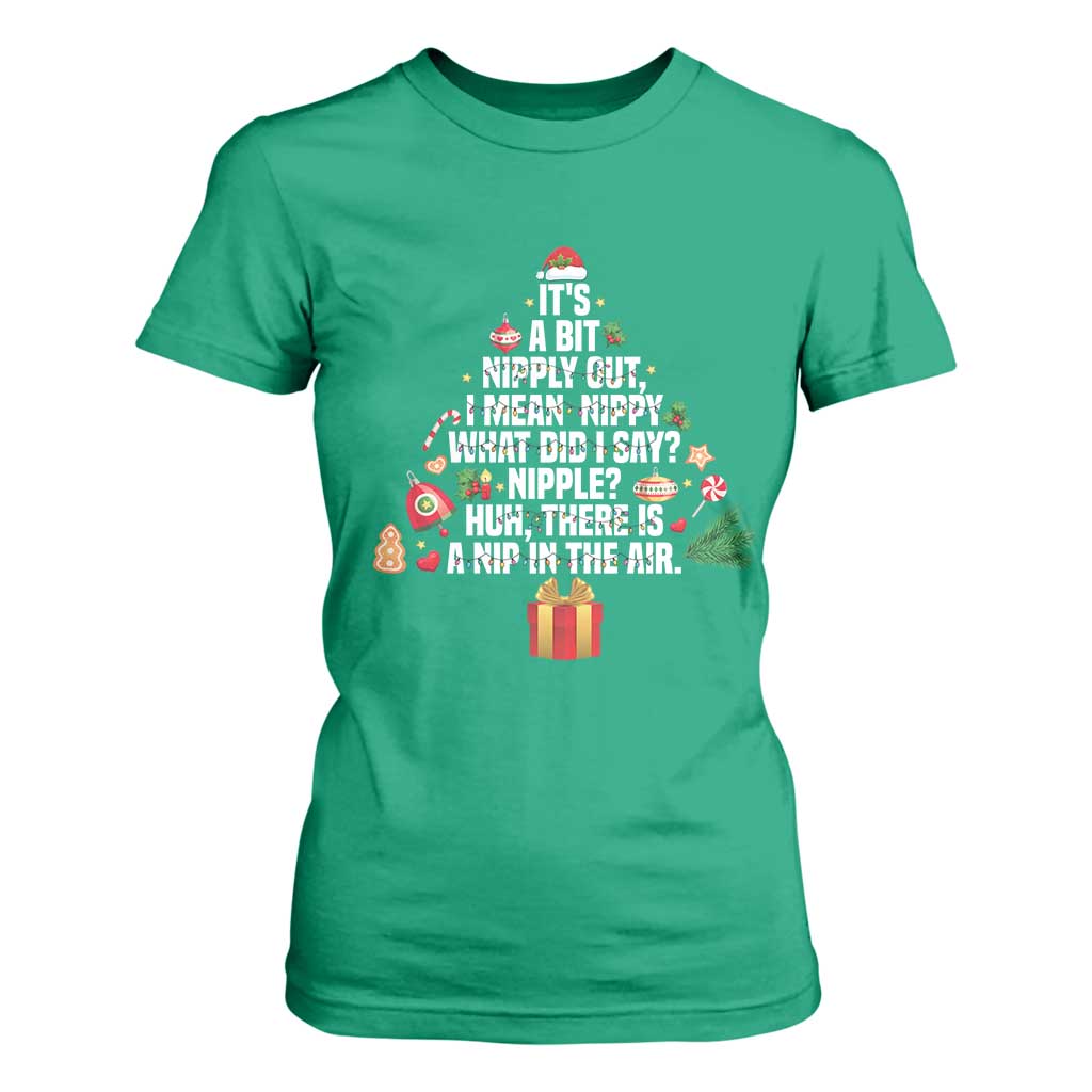Funny Christmas Movie T Shirt For Women Its A Bit Nipply Out Nipply Out Xmas Vacation Holiday TS11 Irish Green Print Your Wear