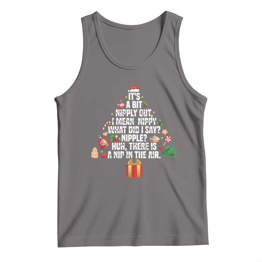Funny Christmas Movie Tank Top Its A Bit Nipply Out Nipply Out Xmas Vacation Holiday TS11 Deep Heather Print Your Wear