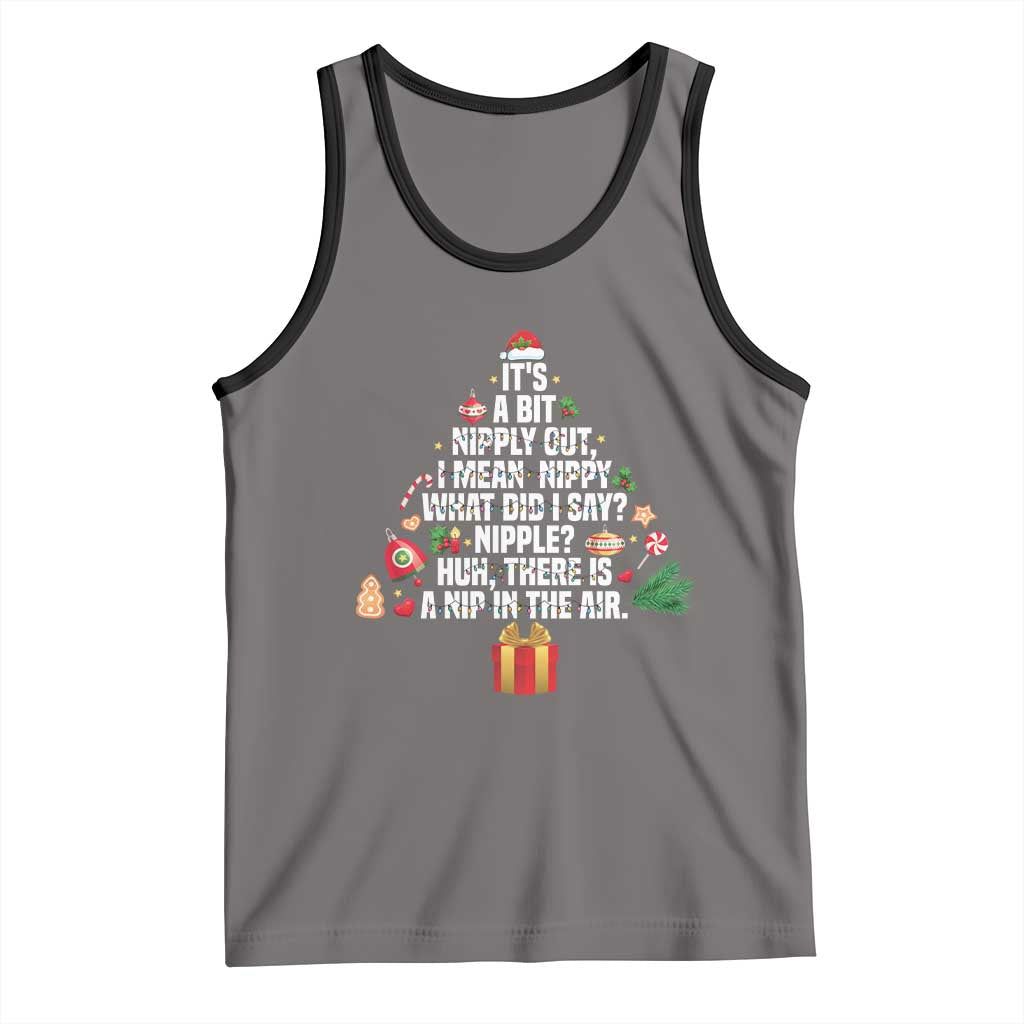 Funny Christmas Movie Tank Top Its A Bit Nipply Out Nipply Out Xmas Vacation Holiday TS11 Deep Heather Black Print Your Wear
