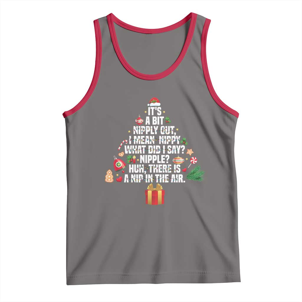 Funny Christmas Movie Tank Top Its A Bit Nipply Out Nipply Out Xmas Vacation Holiday TS11 Deep Heather Red Print Your Wear