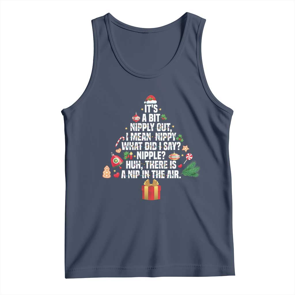Funny Christmas Movie Tank Top Its A Bit Nipply Out Nipply Out Xmas Vacation Holiday TS11 Navy Print Your Wear