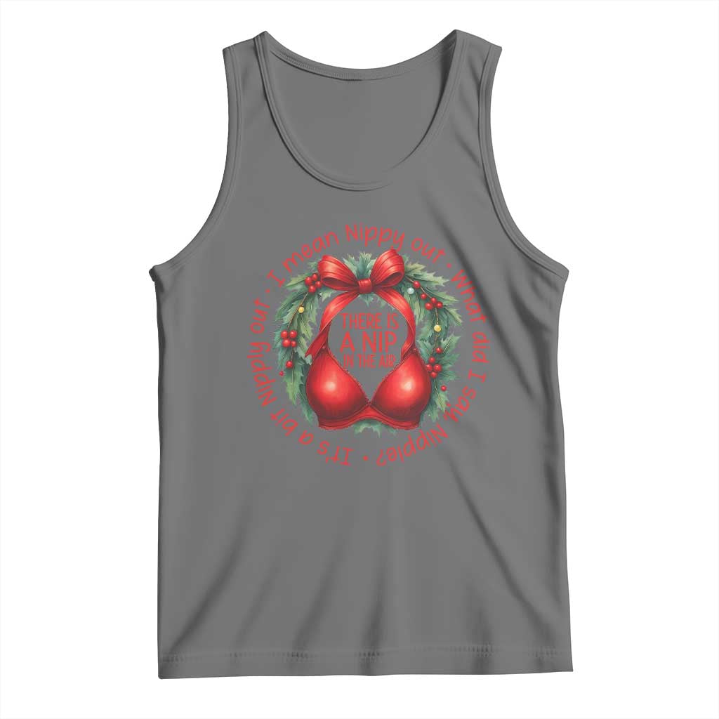 Funny Christmas Movie Tank Top Its A Bit Nipply Out I Mean Nippy Out What Did I Say Nipple TS11 Black Heather Print Your Wear