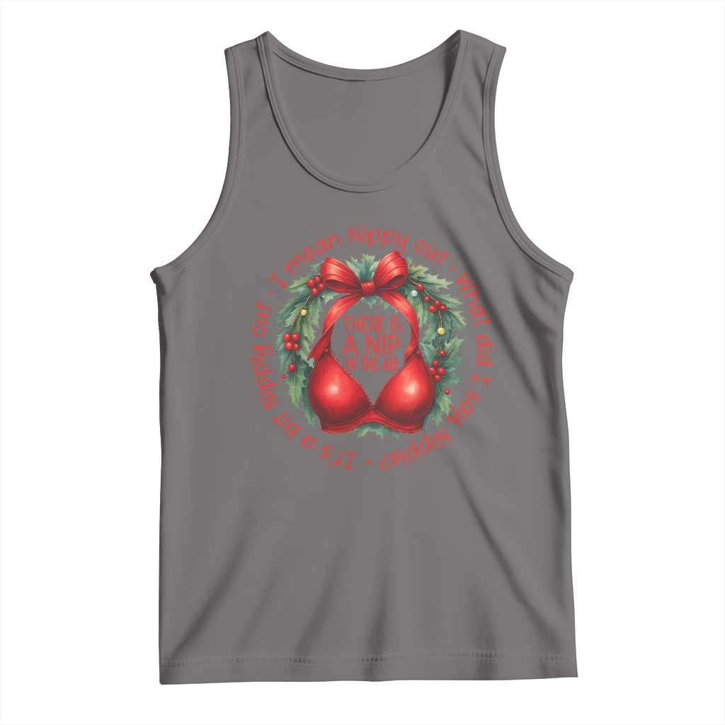 Funny Christmas Movie Tank Top Its A Bit Nipply Out I Mean Nippy Out What Did I Say Nipple TS11 Deep Heather Print Your Wear