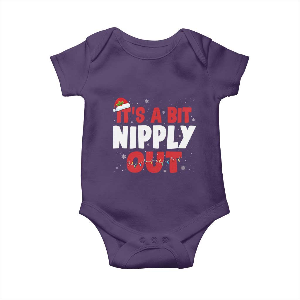 Funny Christmas Movie Baby Onesie It's A Bit Nipply Out Xmas Vacation Holiday TS11 Purple Print Your Wear