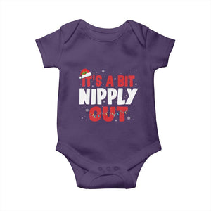 Funny Christmas Movie Baby Onesie It's A Bit Nipply Out Xmas Vacation Holiday TS11 Purple Print Your Wear