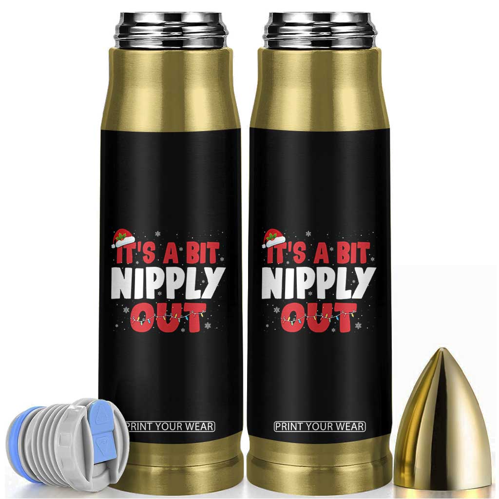 Funny Christmas Movie Bullet Tumbler It's A Bit Nipply Out Xmas Vacation Holiday TS11 Black Print Your Wear