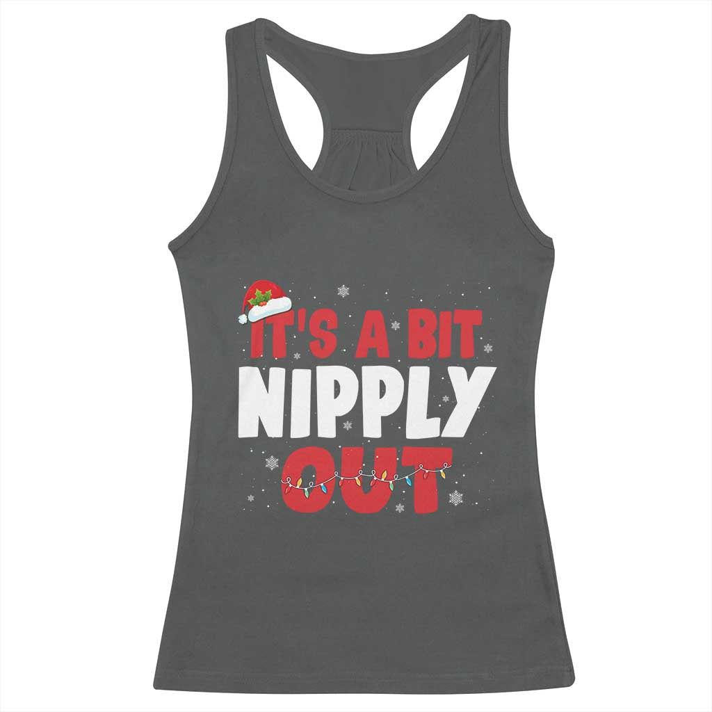 Funny Christmas Movie Racerback Tank Top It's A Bit Nipply Out Xmas Vacation Holiday TS11 Dark Heather Print Your Wear