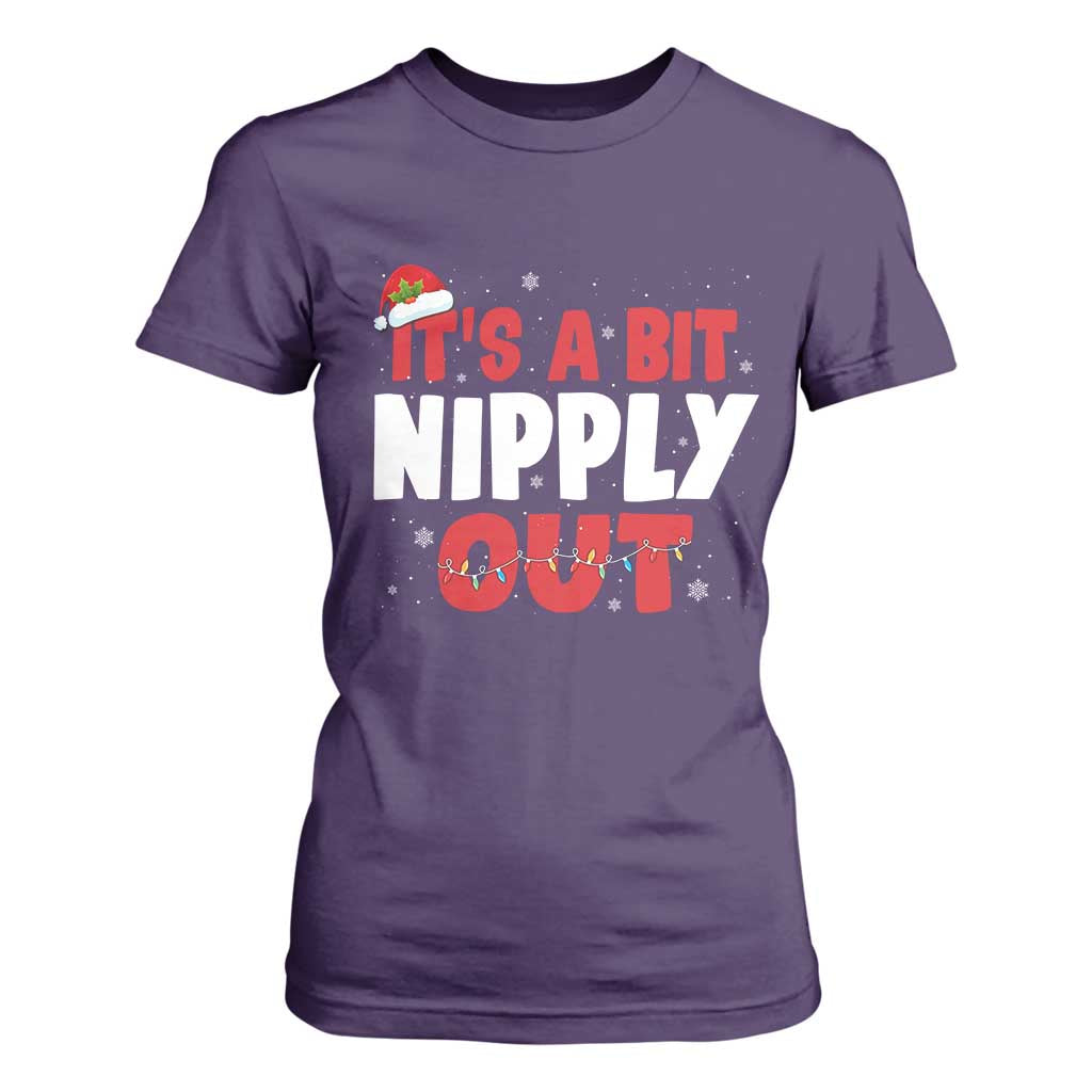 Funny Christmas Movie T Shirt For Women It's A Bit Nipply Out Xmas Vacation Holiday TS11 Purple Print Your Wear