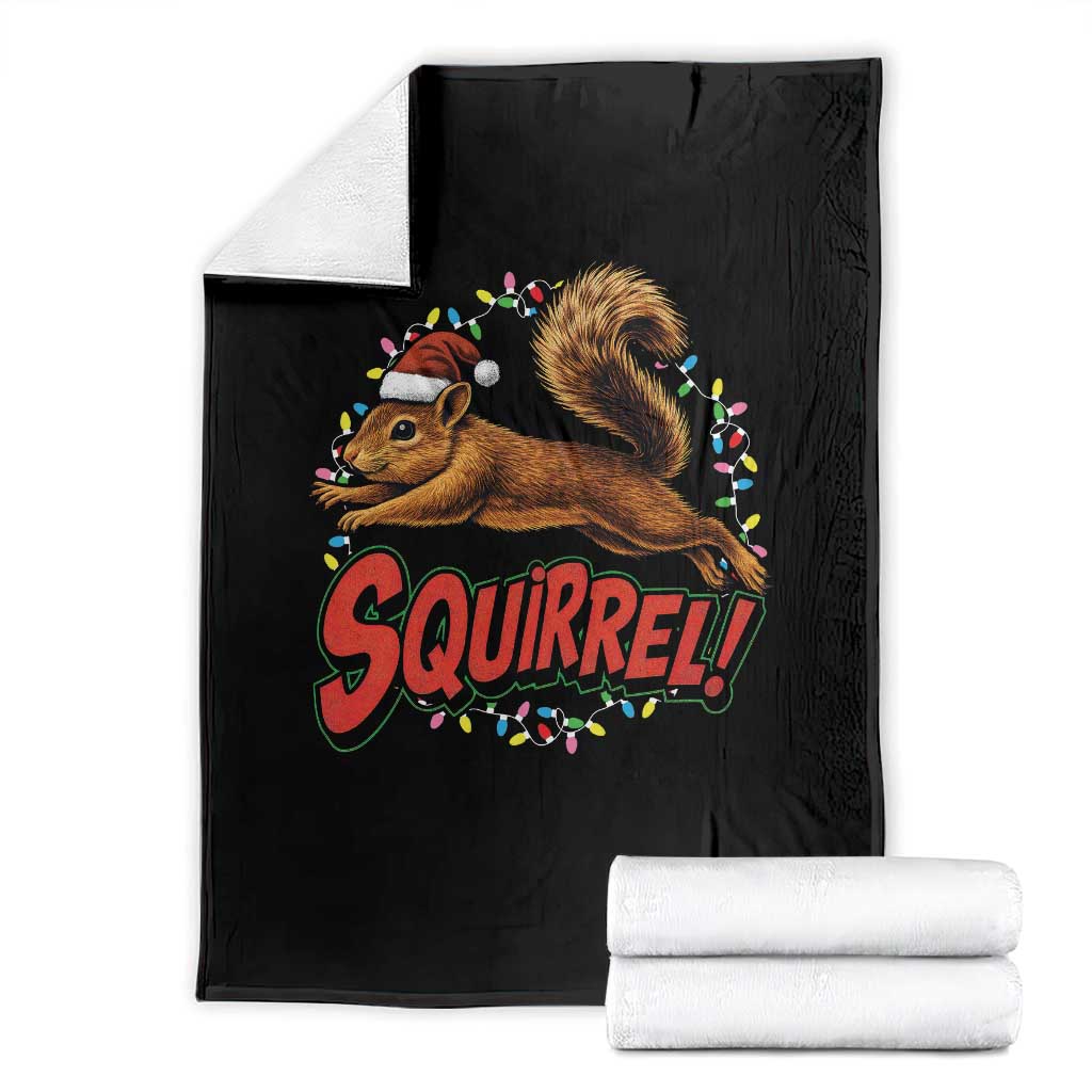Funny Christmas Squirrel Throw Blanket Xmas Vacation Holiday Movie TS11 Black Print Your Wear