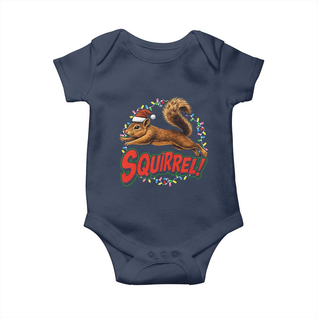 Funny Christmas Squirrel Baby Onesie Xmas Vacation Holiday Movie TS11 Navy Print Your Wear
