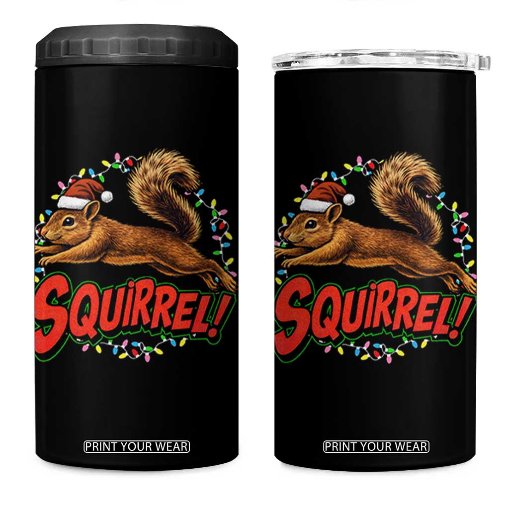 Funny Christmas Squirrel 4 in 1 Can Cooler Tumbler Xmas Vacation Holiday Movie TS11 One Size: 16 oz Black Print Your Wear