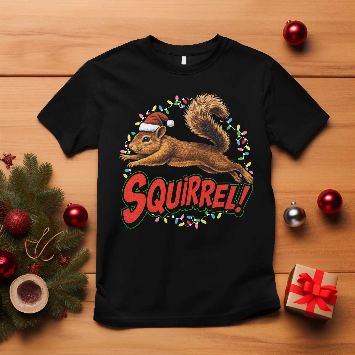 Funny Christmas Squirrel T Shirt Xmas Vacation Holiday Movie TS11 Black Print Your Wear