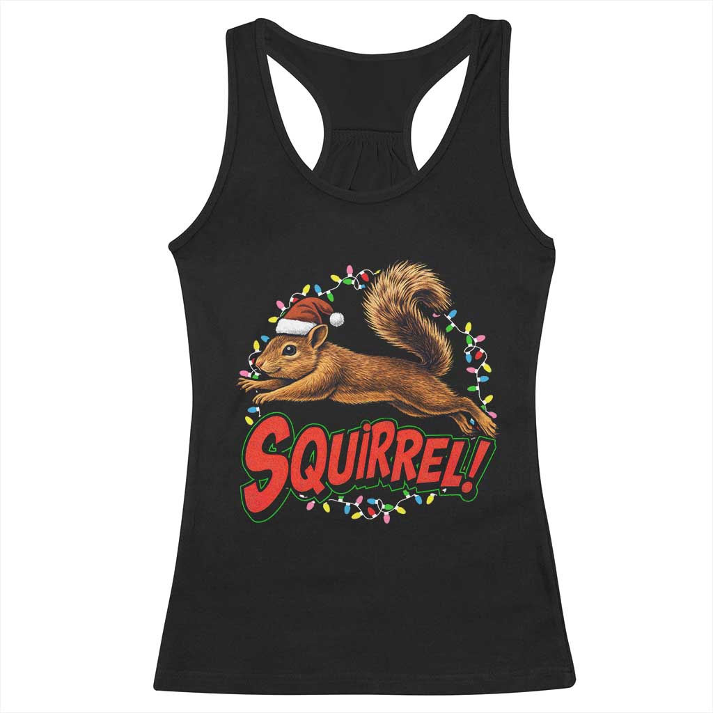 Funny Christmas Squirrel Racerback Tank Top Xmas Vacation Holiday Movie TS11 Black Print Your Wear