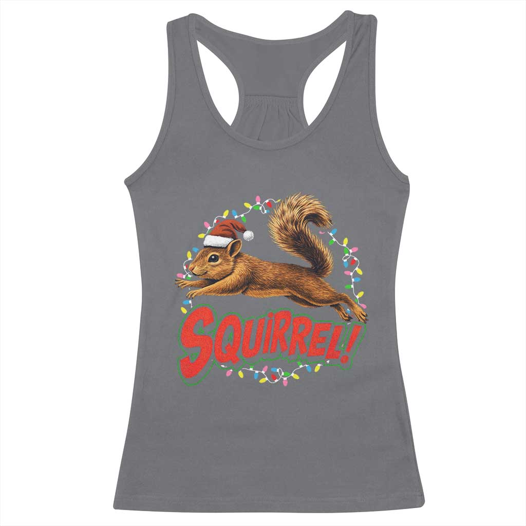 Funny Christmas Squirrel Racerback Tank Top Xmas Vacation Holiday Movie TS11 Charcoal Print Your Wear