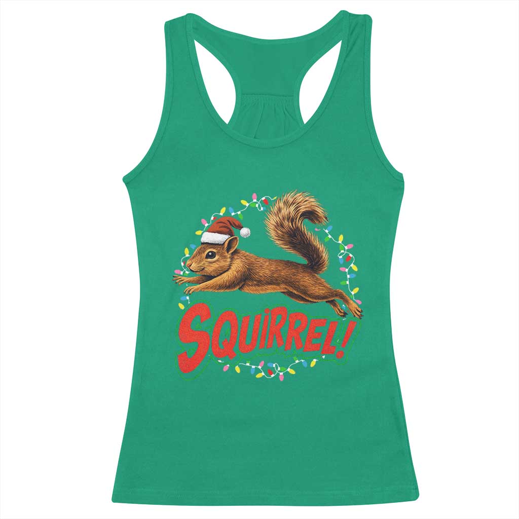 Funny Christmas Squirrel Racerback Tank Top Xmas Vacation Holiday Movie TS11 Irish Green Print Your Wear