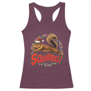 Funny Christmas Squirrel Racerback Tank Top Xmas Vacation Holiday Movie TS11 Maroon Print Your Wear