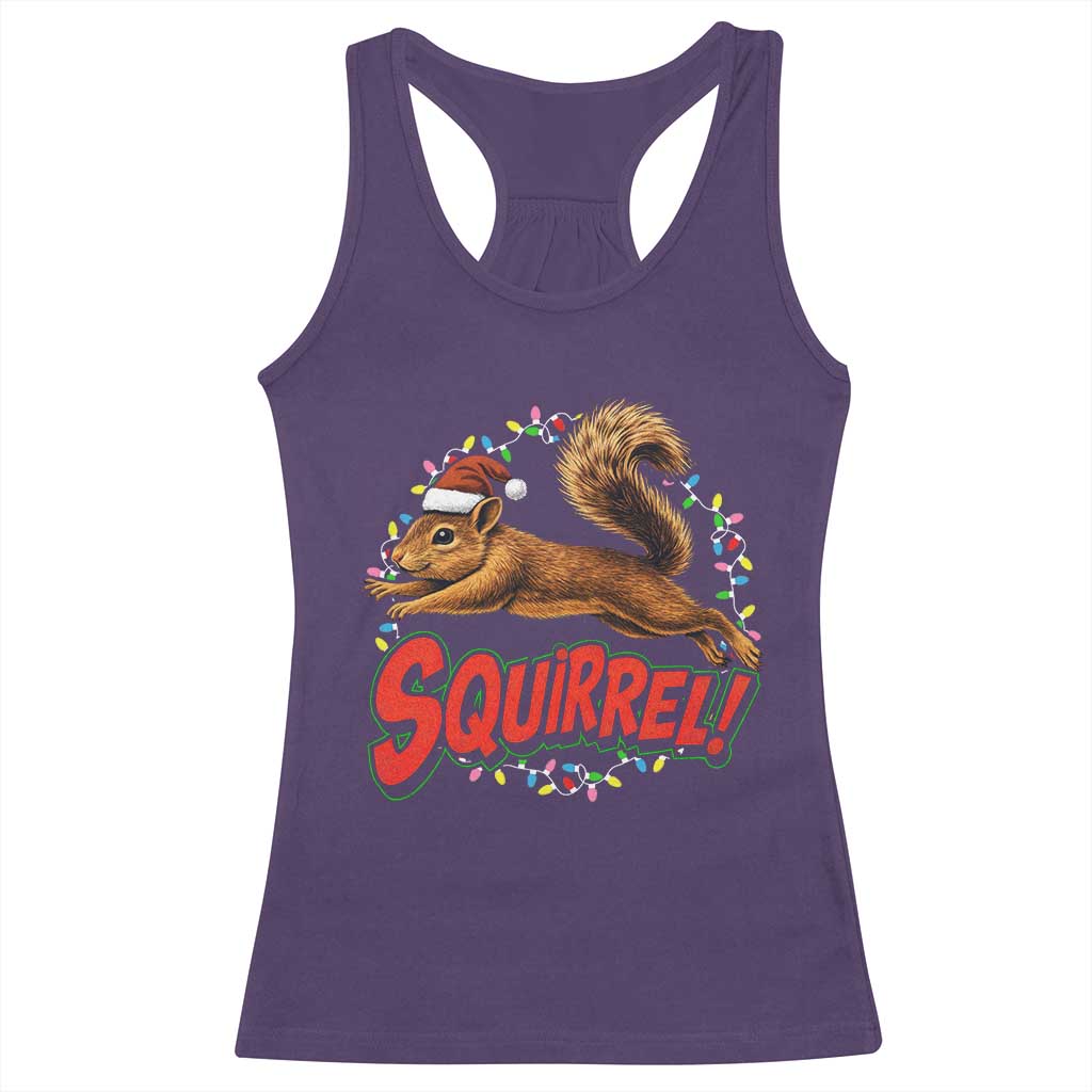 Funny Christmas Squirrel Racerback Tank Top Xmas Vacation Holiday Movie TS11 Purple Print Your Wear