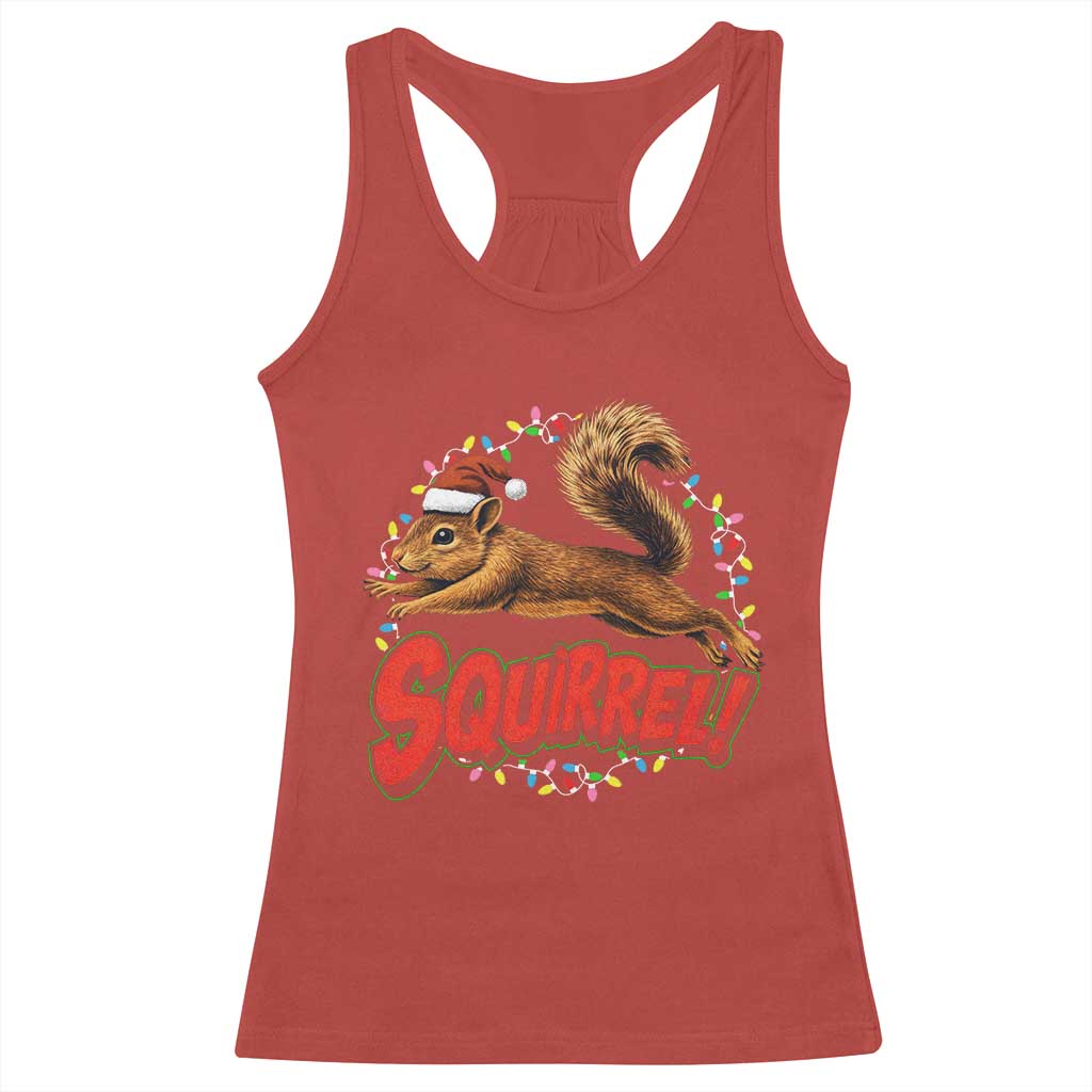 Funny Christmas Squirrel Racerback Tank Top Xmas Vacation Holiday Movie TS11 Red Print Your Wear
